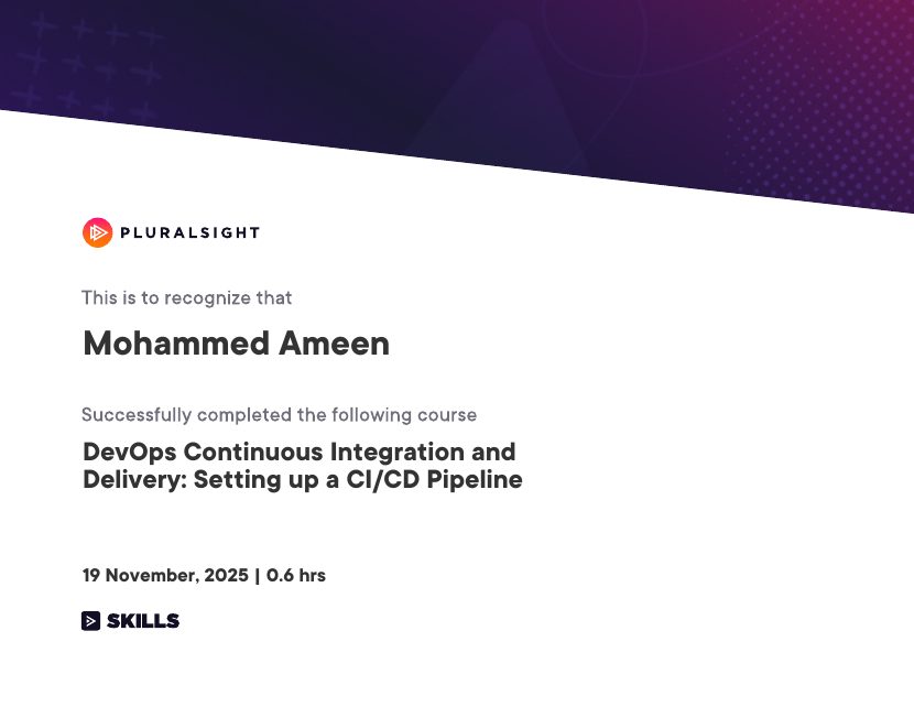 DevOps CI/CD: Setting up a CI/CD Pipeline certificate
